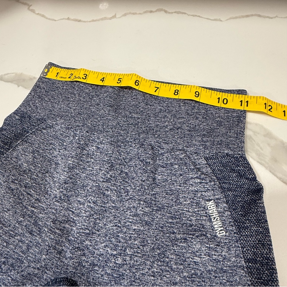 GYMSHARK Women’s High Waisted Flex Shorts Navy  and‎ Gray Size Small Pre-worn - Picture 8 of 12